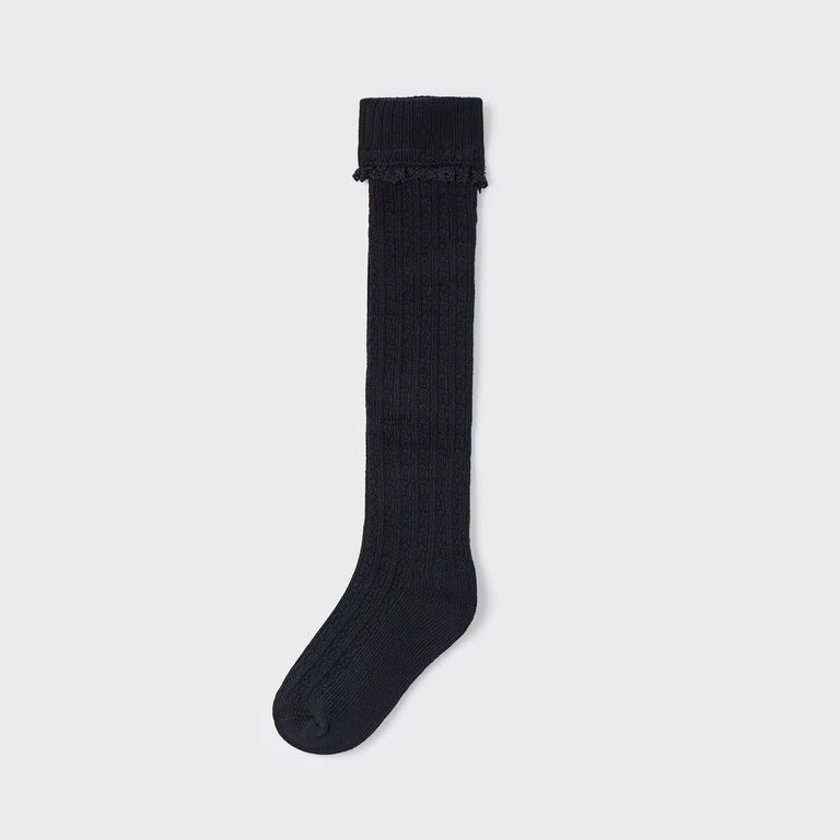 MAYORAL BAS GENOU À MOTIFS DE TRICOT - NOIR