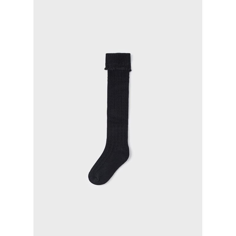 MAYORAL KNIT-PATTERN KNEE SOCKS - BLACK