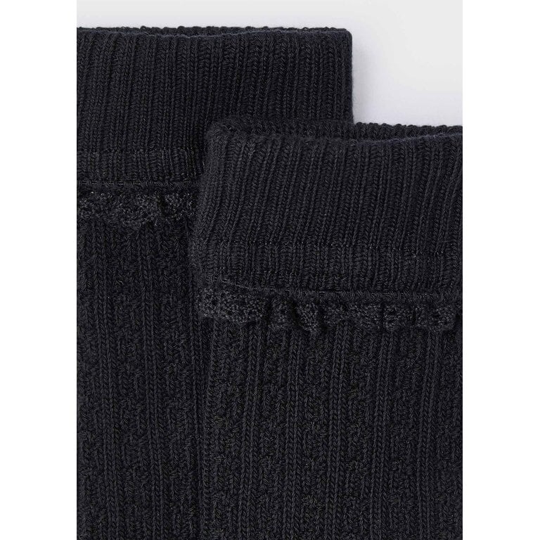 MAYORAL KNIT-PATTERN KNEE SOCKS - BLACK