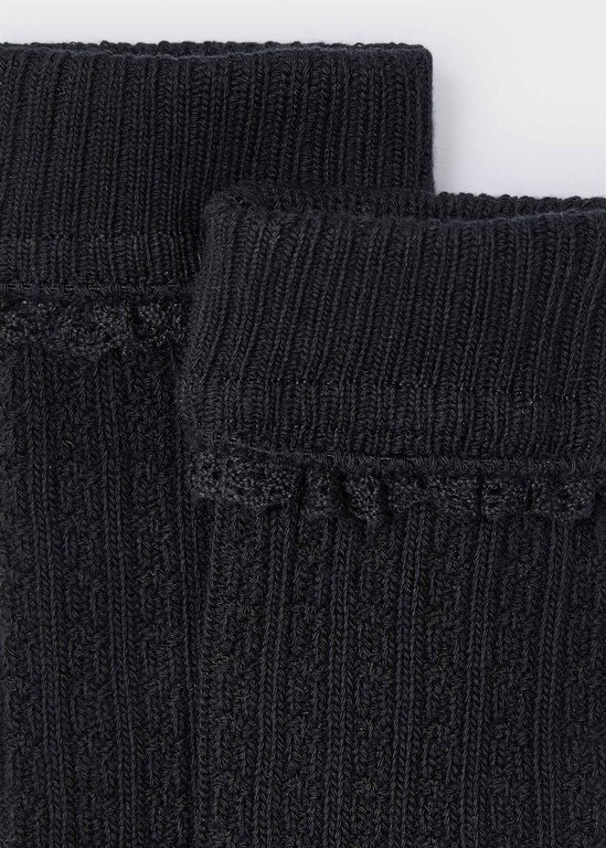 BAS GENOU À MOTIFS DE TRICOT - NOIR