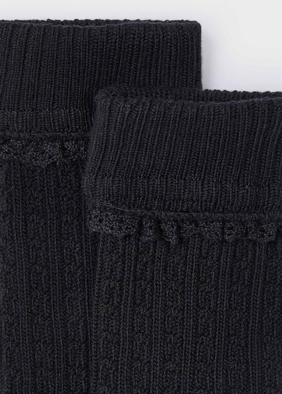 MAYORAL BAS GENOU À MOTIFS DE TRICOT - NOIR