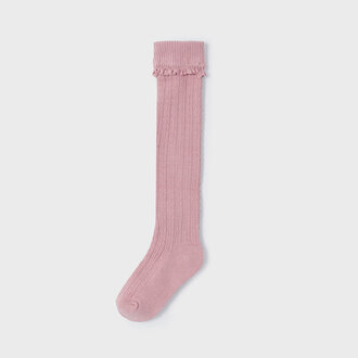 MAYORAL BAS GENOU À MOTIFS DE TRICOT - ROSE