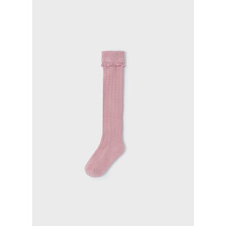BAS GENOU À MOTIFS DE TRICOT - ROSE