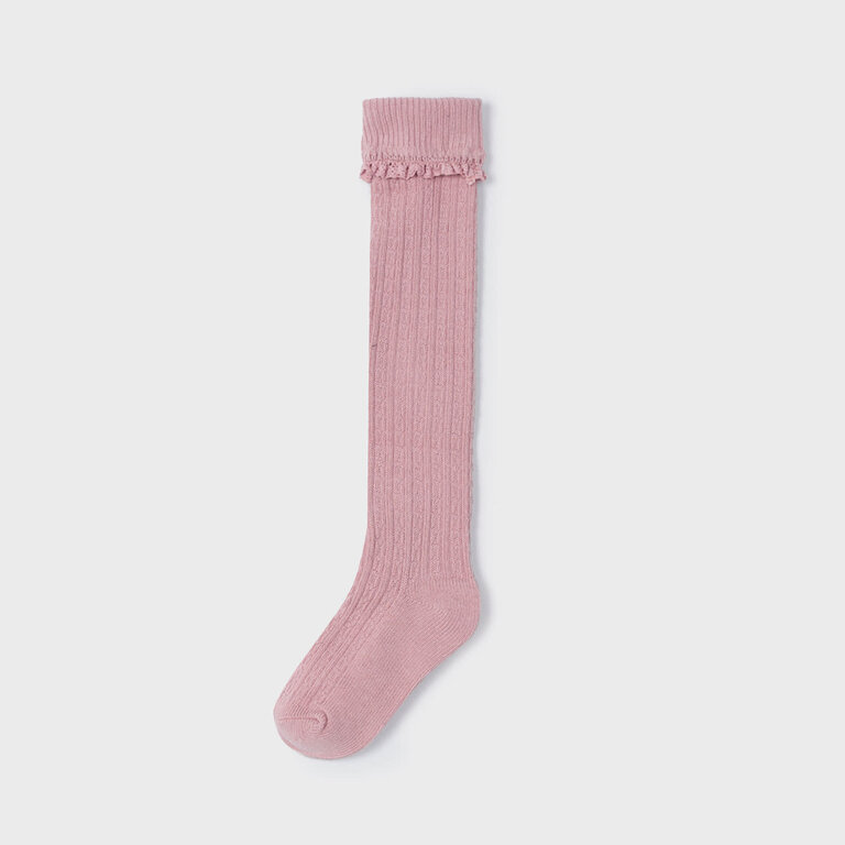 MAYORAL BAS GENOU À MOTIFS DE TRICOT - ROSE