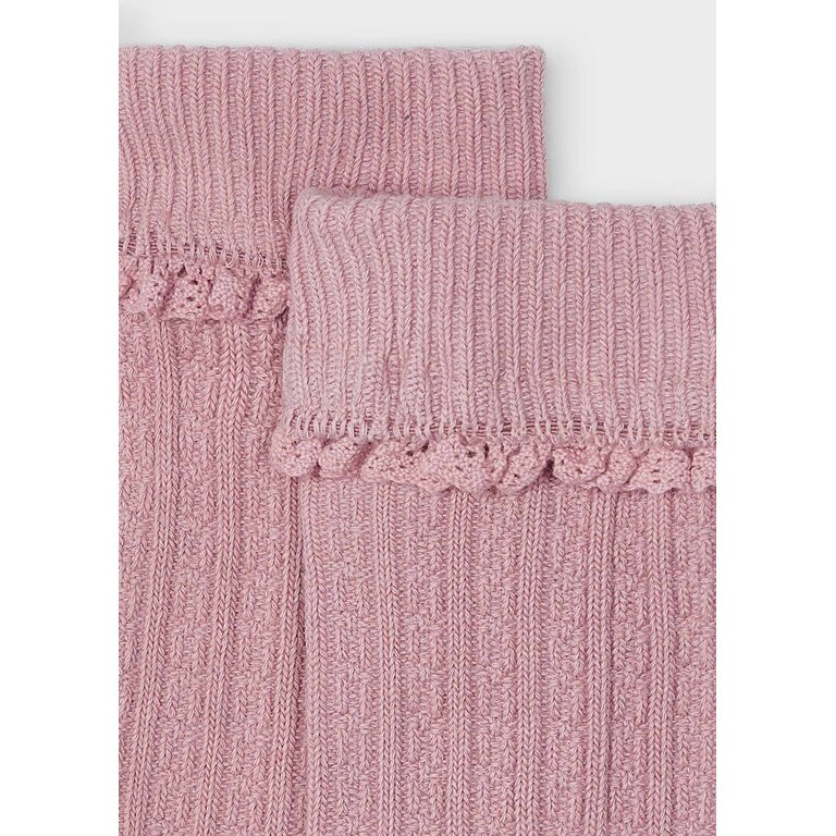 MAYORAL BAS GENOU À MOTIFS DE TRICOT - ROSE