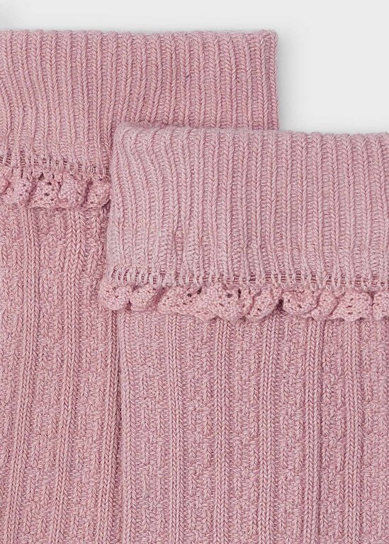 BAS GENOU À MOTIFS DE TRICOT - ROSE