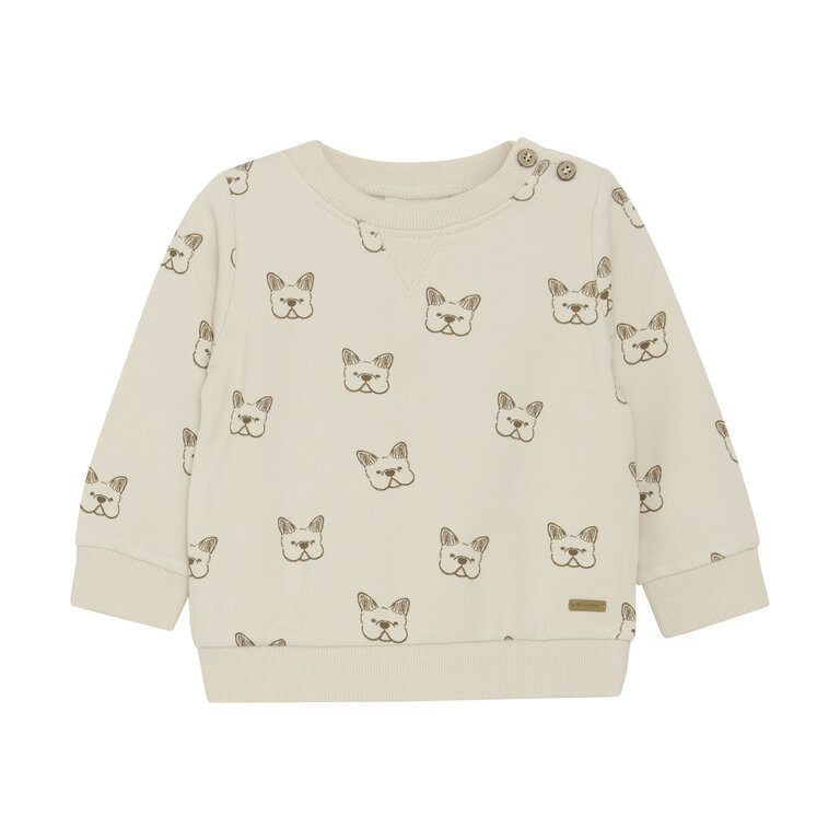 MINYMO CREWNECK À MOTIFS DE BULLDOG - CRÈME