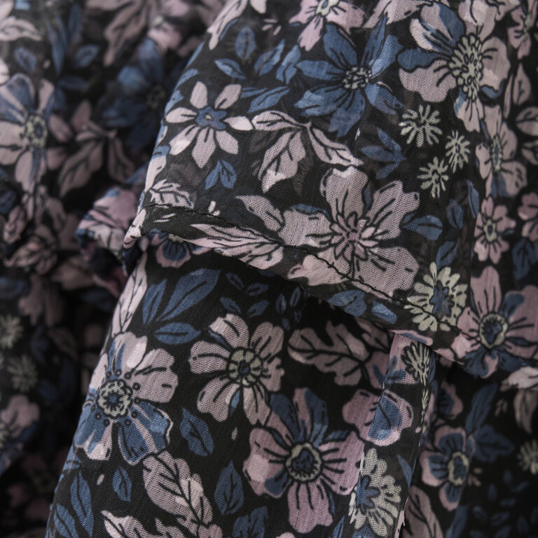 CREAMIE JUPE DOBBY FLEURI - BLUE BLACK