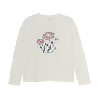 CREAMIE CHANDAIL À MOTIFS DE FLEURS PAILLETTÉS - BLANC