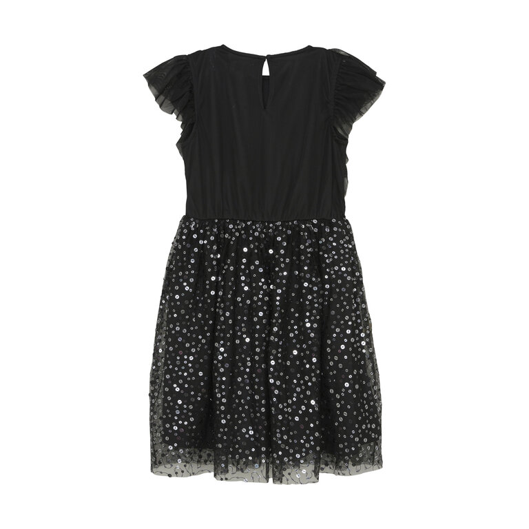 CREAMIE ROBE EN MESH ET PAILLETTES - NOIR