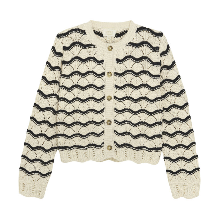 CREAMIE CARDIGAN EN TRICOT - NOIR/PERLE