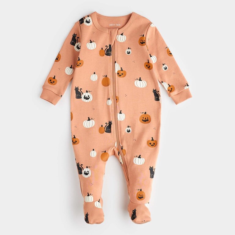 PETIT LEM PYJAMA À PATTES IMPRIMÉ DE CITROUILLES - DUSTY PINK