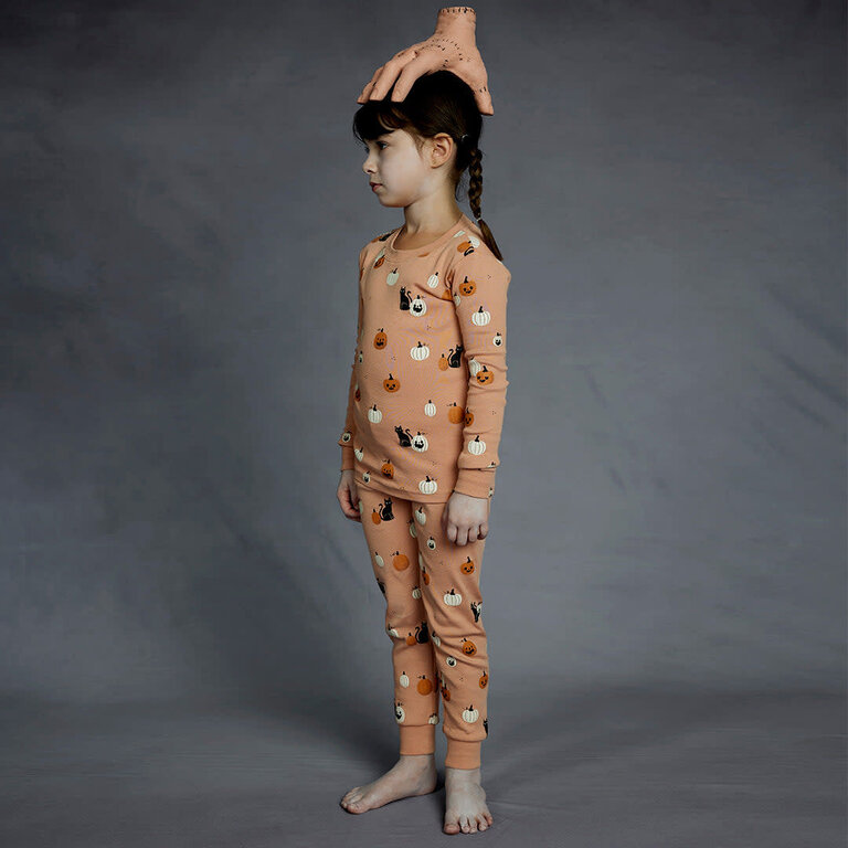 PETIT LEM PYJAMA 2 PIÈCES À IMPRIMÉ DE CITROUILLE - DUSTY PINK