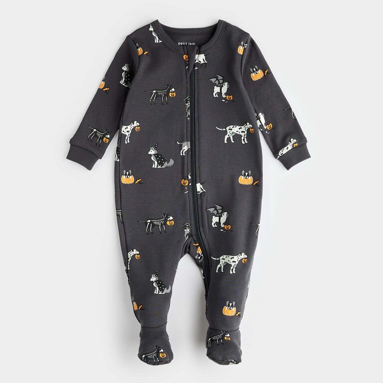 PETIT LEM PYJAMA À PATTES IMPRIMÉ D'ANIMAUX EFFRAYANTS - DARK GREY