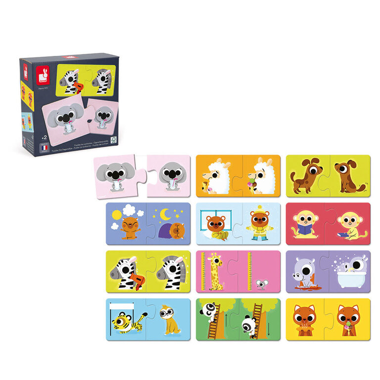 JANOD PUZZLE 2 PIÈCES - LES CONTRAIRES