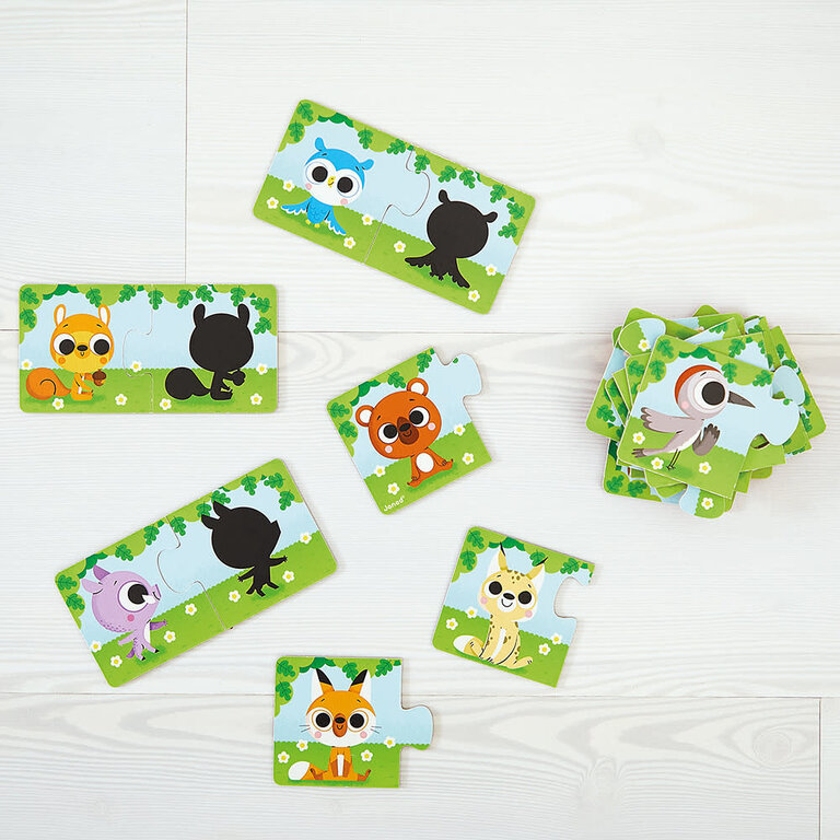 JANOD PUZZLE 2 PIÈCES - LES ANIMAUX ET LEUR OMBRE