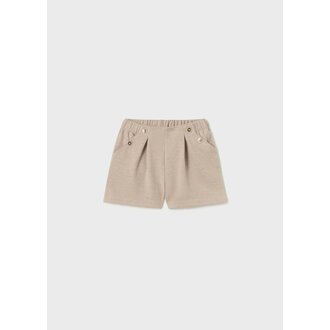 BERMUDA TRICOTÉ EN SERGÉ - BEIGE