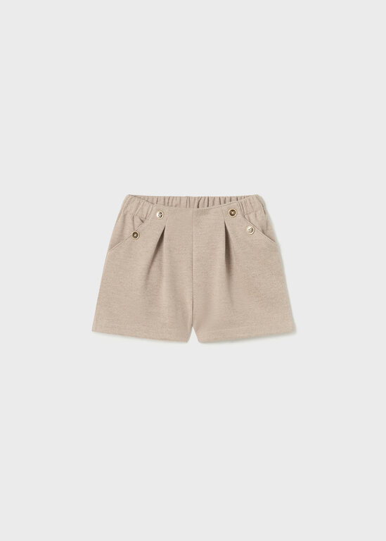 BERMUDA TRICOTÉ EN SERGÉ - BEIGE