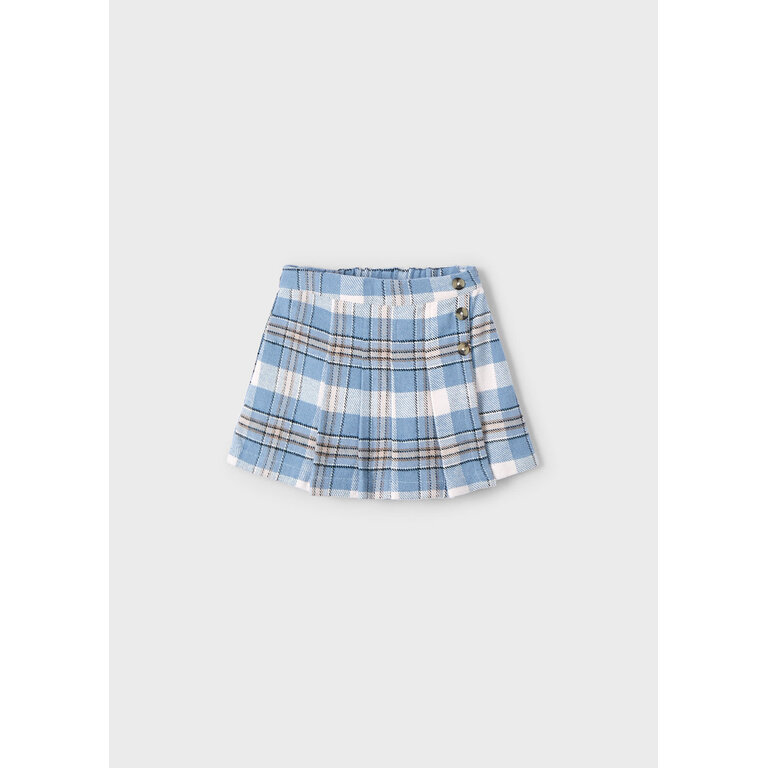 MAYORAL JUPE SHORT À CARREAUX - CIEL