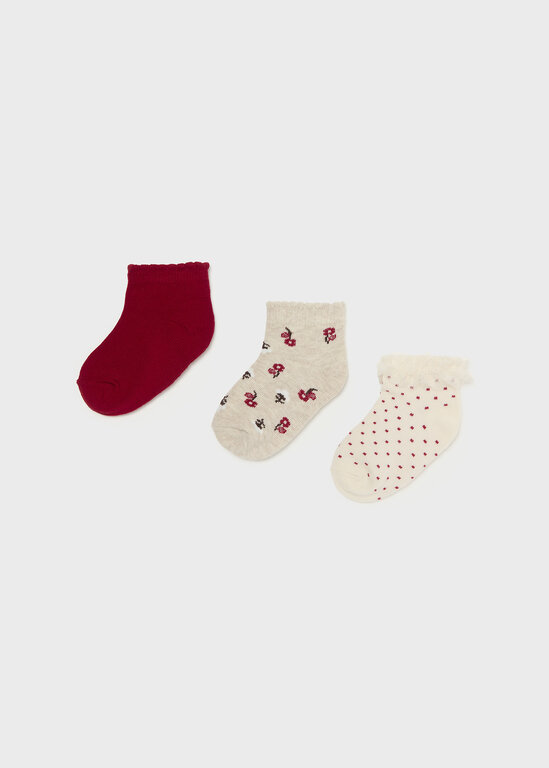 MAYORAL ENSEMBLE DE 3 PAIRES DE CHAUSSETTES - CERISE