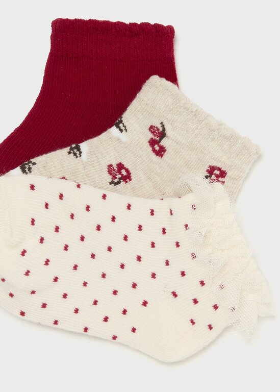 MAYORAL ENSEMBLE DE 3 PAIRES DE CHAUSSETTES - CERISE