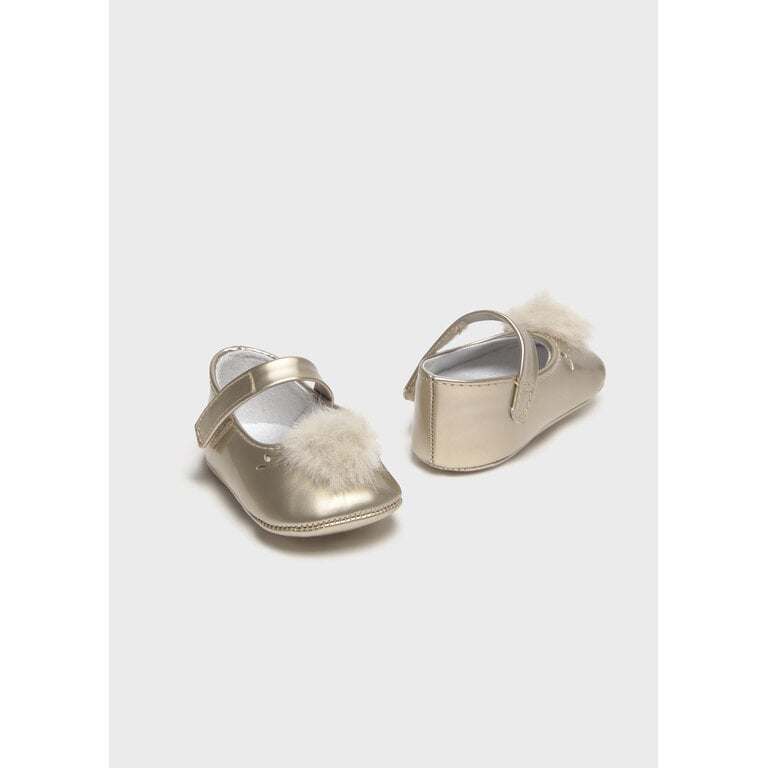 MAYORAL POMPOM DRESS SHOES - CHAMPAGNE
