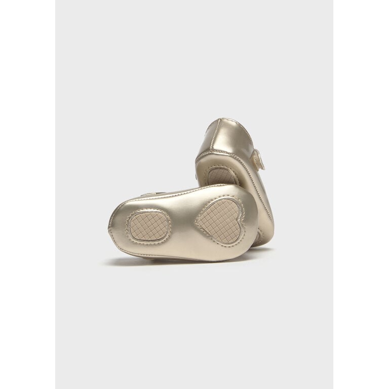 MAYORAL POMPOM DRESS SHOES - CHAMPAGNE