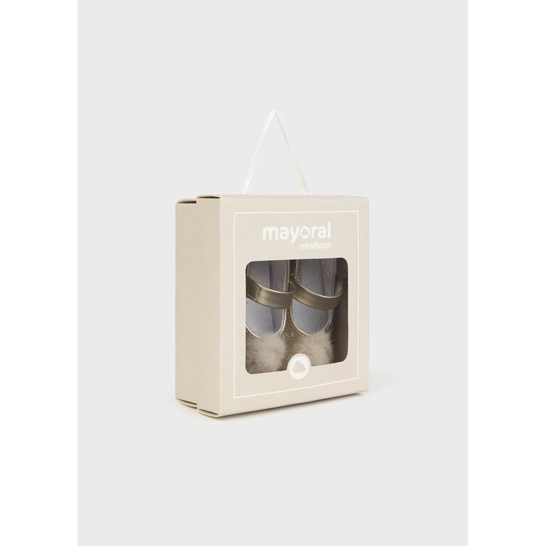 MAYORAL POMPOM DRESS SHOES - CHAMPAGNE