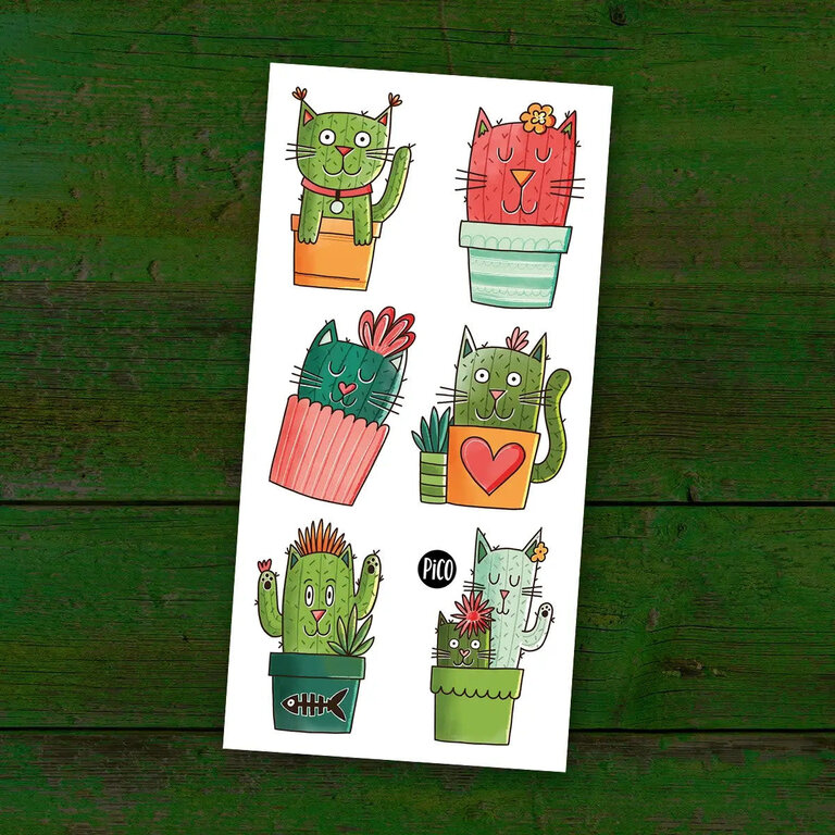 PICO TATOO TATOUAGES TEMPORAIRES - LES CHATS-CACTUS
