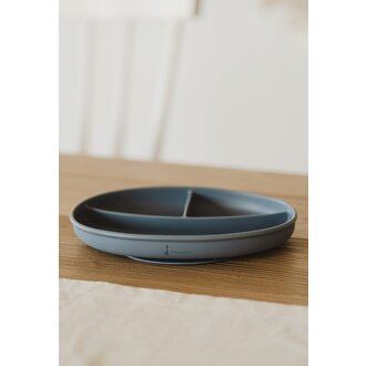 MICASSO & CO ASSIETTE À SUCCION DIVISÉE - BLEU MAJEUSTUEUX