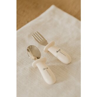MICASSO & CO ENSEMBLE CUILLÈRE ET FOURCHETTE - BLANC CRÈME