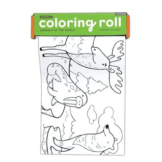 MUDPUPPY MINI ROULEAU DE COLORIAGE -  ANIMAUX DU MONDE