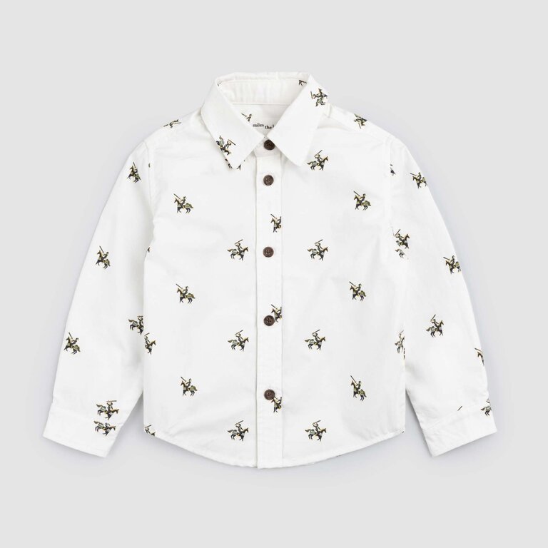 MILES THE LABEL CHEMISE À IMPRIMÉ CHEVALIERS - BLANC