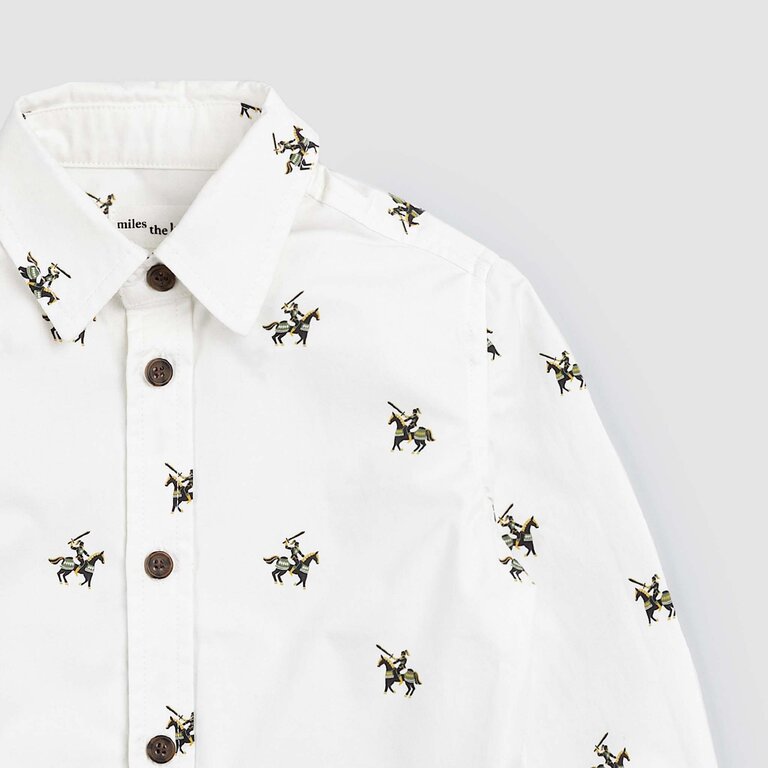 MILES THE LABEL CHEMISE À IMPRIMÉ CHEVALIERS - BLANC