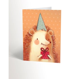 VALÉRIE BOIVIN CARTE DE SOUHAITS - HÉRISSON AU PETIT CHAPEAU