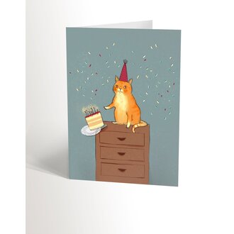 VALÉRIE BOIVIN CARTE DE SOUHAITS - CHAT QUI POUSSE