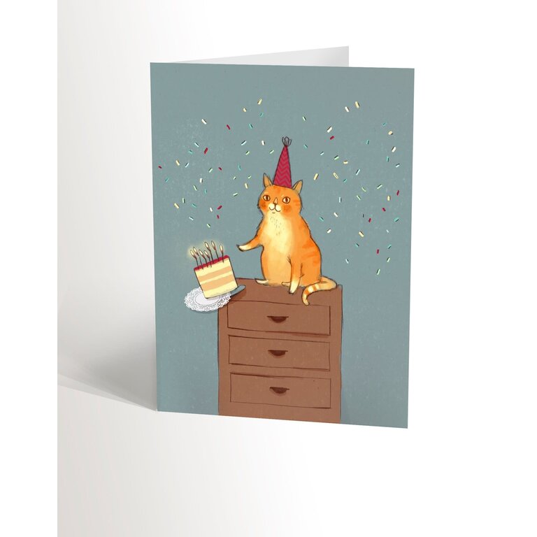 VALÉRIE BOIVIN GREETING CARD - GROWING CAT