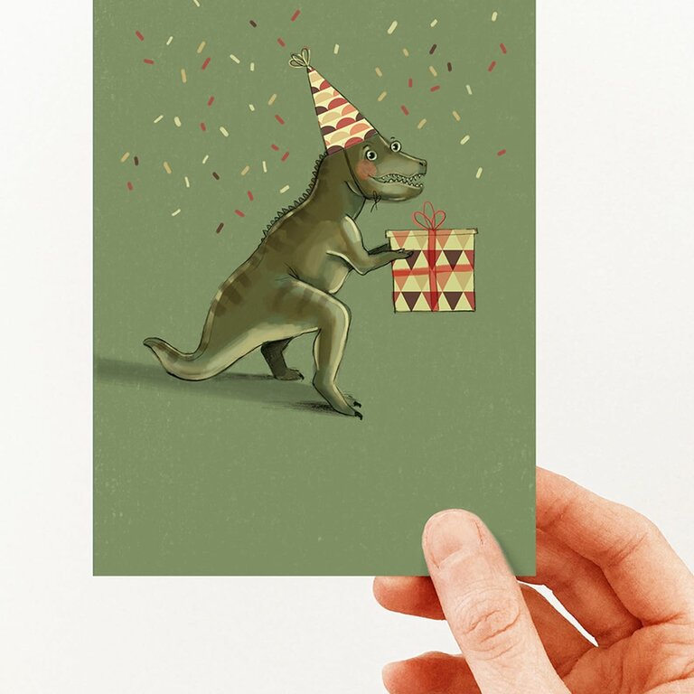 VALÉRIE BOIVIN CARTE DE SOUHAITS - DINO DE FÊTE