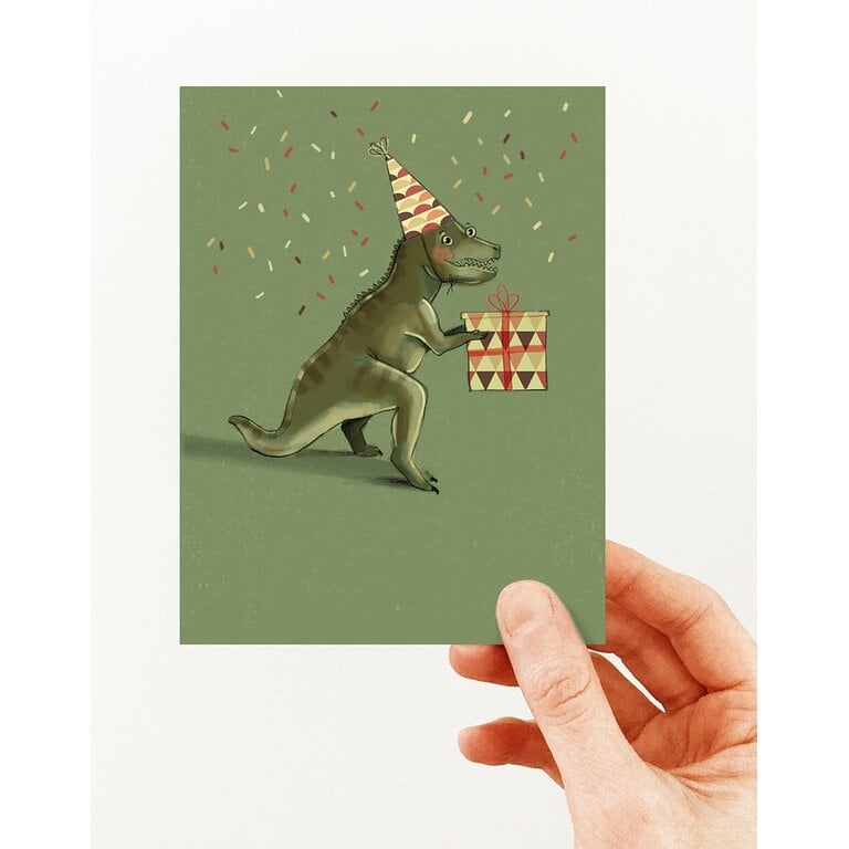 VALÉRIE BOIVIN GREETING CARD - PARTY DINO
