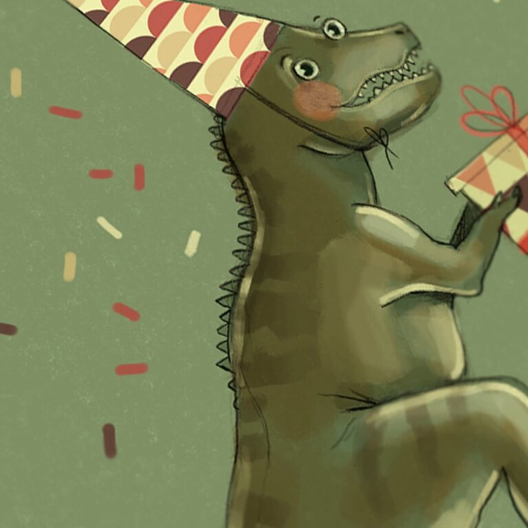 VALÉRIE BOIVIN CARTE DE SOUHAITS - DINO DE FÊTE
