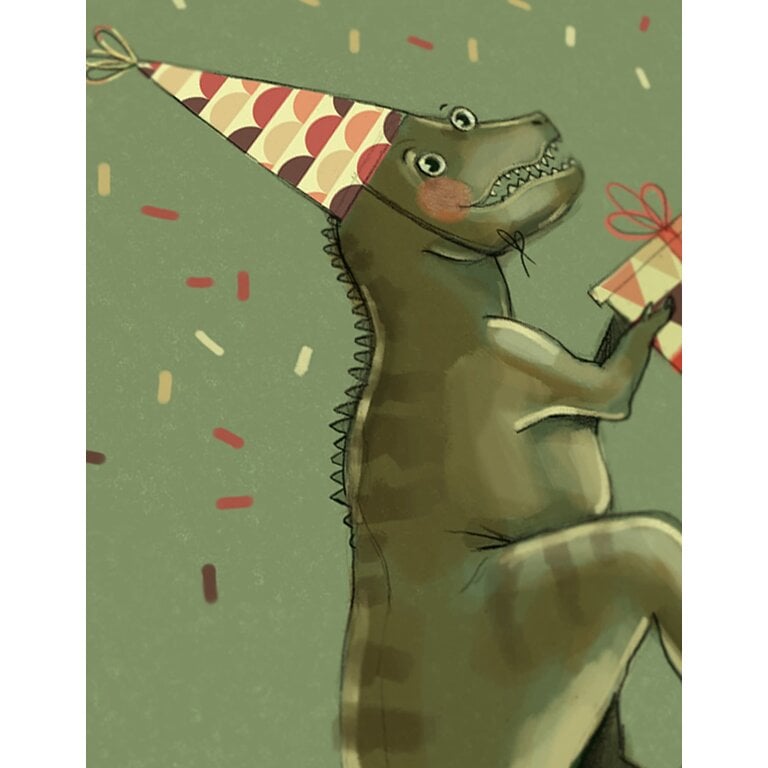 VALÉRIE BOIVIN CARTE DE SOUHAITS - DINO DE FÊTE