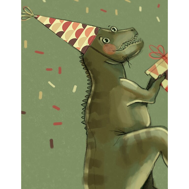 VALÉRIE BOIVIN GREETING CARD - PARTY DINO