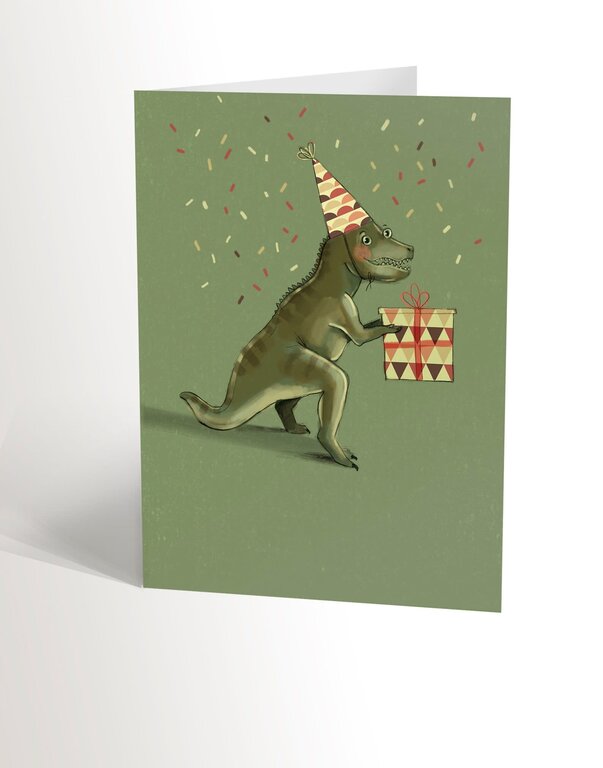 VALÉRIE BOIVIN CARTE DE SOUHAITS - DINO DE FÊTE