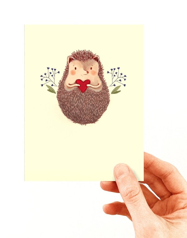 VALÉRIE BOIVIN CARTE DE SOUHAITS - HÉRISSON MIGNON