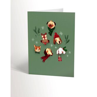 VALÉRIE BOIVIN CARTE DE SOUHAITS - SAPIN DE CHIENS