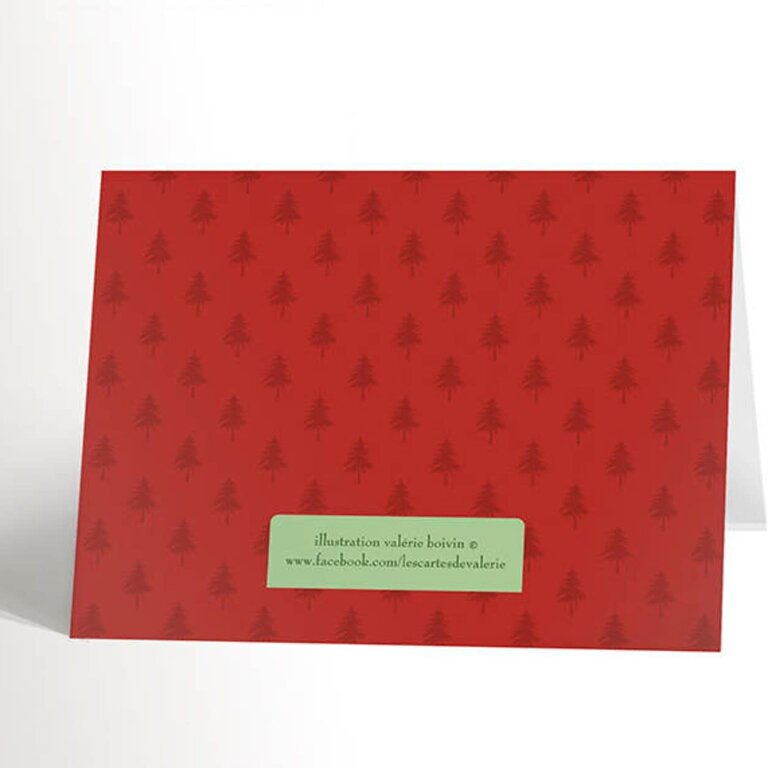 VALÉRIE BOIVIN CARTE DE SOUHAITS - CHAT AU SAPIN