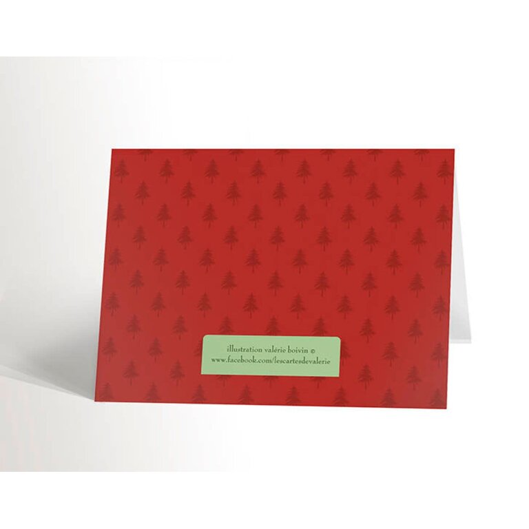 VALÉRIE BOIVIN CARTE DE SOUHAITS - CHAT AU SAPIN