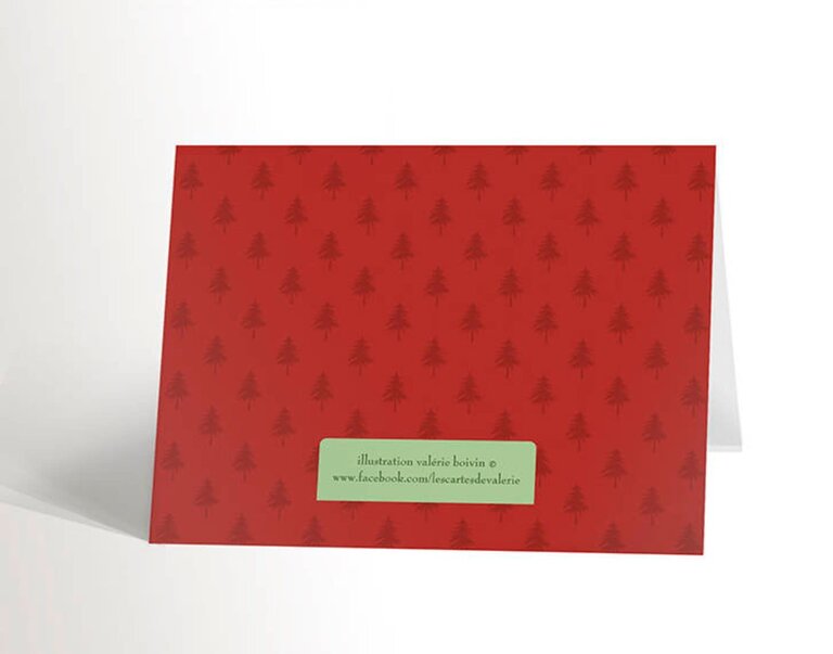 VALÉRIE BOIVIN CARTE DE SOUHAITS - CHAT AU SAPIN