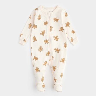 PETIT LEM PYJAMA À PATTES À IMPRIMÉS DE PAINS D'ÉPICE - ROSE PIVOINE
