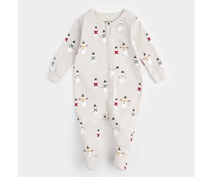 PETIT LEM PYJAMA À PATTES À IMPRIMÉS DE BONHOMMES DE NEIGE